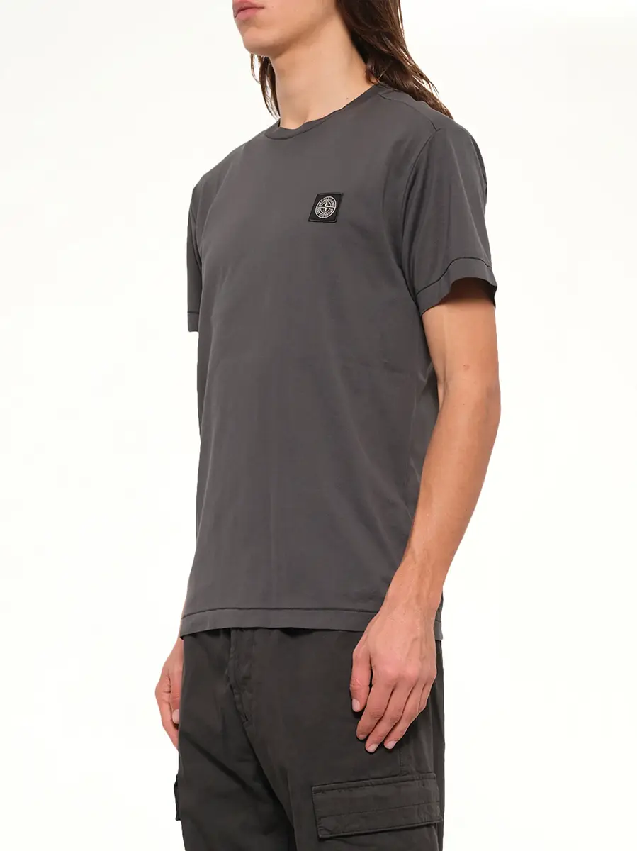 Stone Island 2100027 Cotton Compass T-shirt in Lead Grey | Thumbnail 3