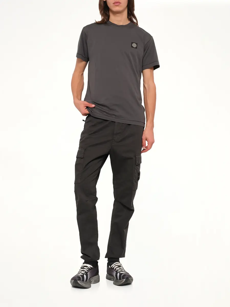 Stone Island 2100027 Cotton Compass T-shirt in Lead Grey | Thumbnail 4