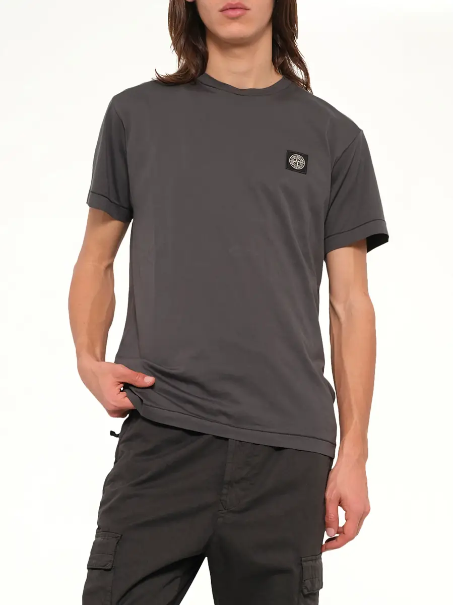 Stone Island 2100027 Cotton Compass T-shirt in Lead Grey | Thumbnail 6