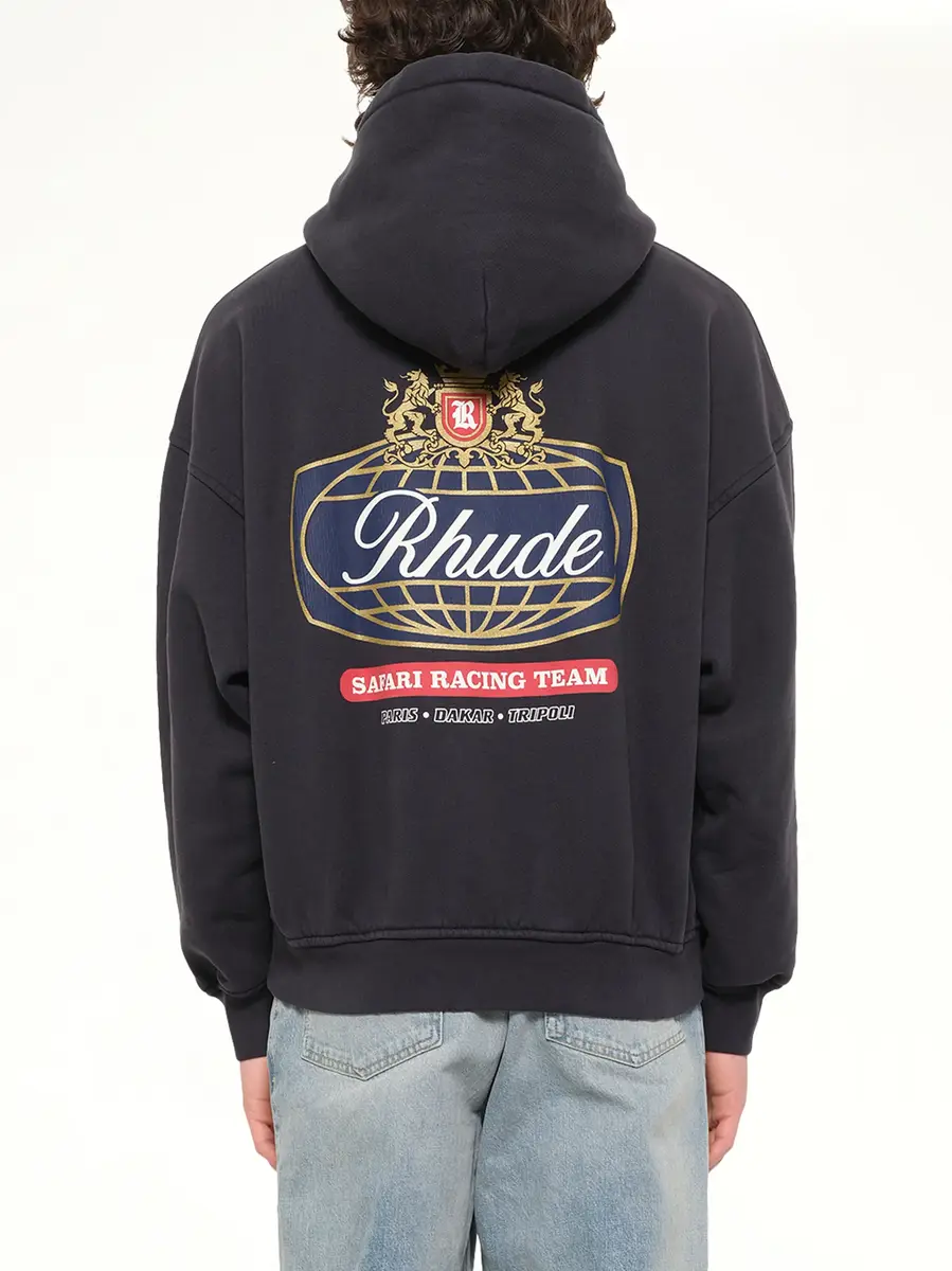 Rhude Rhude Safari Crest Hoodie in Vintage Black | Thumbnail 5 Rhude Rhude Safari Crest Hoodie in Vintage Black | Thumbnail 5