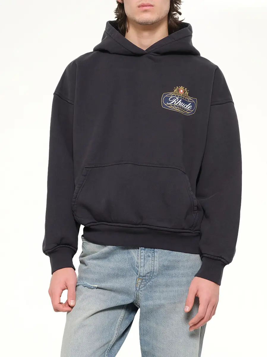 Rhude Rhude Safari Crest Hoodie in Vintage Black | Thumbnail 6 Rhude Rhude Safari Crest Hoodie in Vintage Black | Thumbnail 6