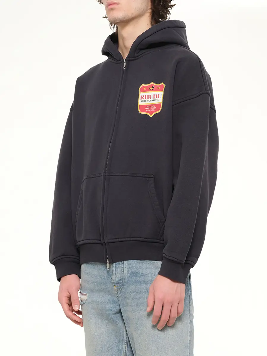Rhude Filtaro Crest Zip-up Hoodie in Vintage Black | Thumbnail 3 Rhude Filtaro Crest Zip-up Hoodie in Vintage Black | Thumbnail 3