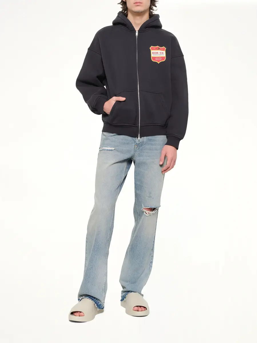 Rhude Filtaro Crest Zip-up Hoodie in Vintage Black | Thumbnail 4 Rhude Filtaro Crest Zip-up Hoodie in Vintage Black | Thumbnail 4