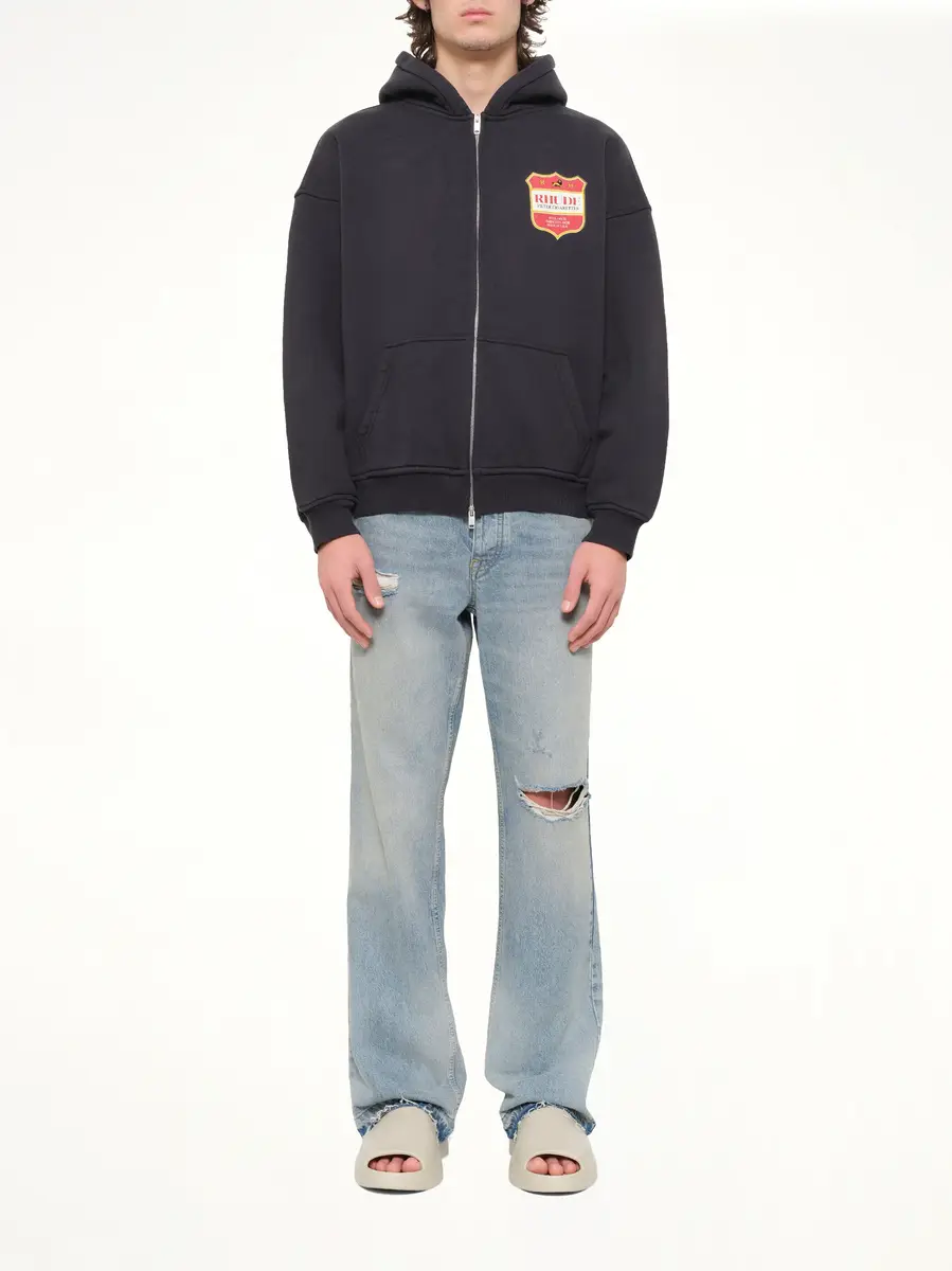 Rhude Filtaro Crest Zip-up Hoodie in Vintage Black | Thumbnail 7 Rhude Filtaro Crest Zip-up Hoodie in Vintage Black | Thumbnail 7