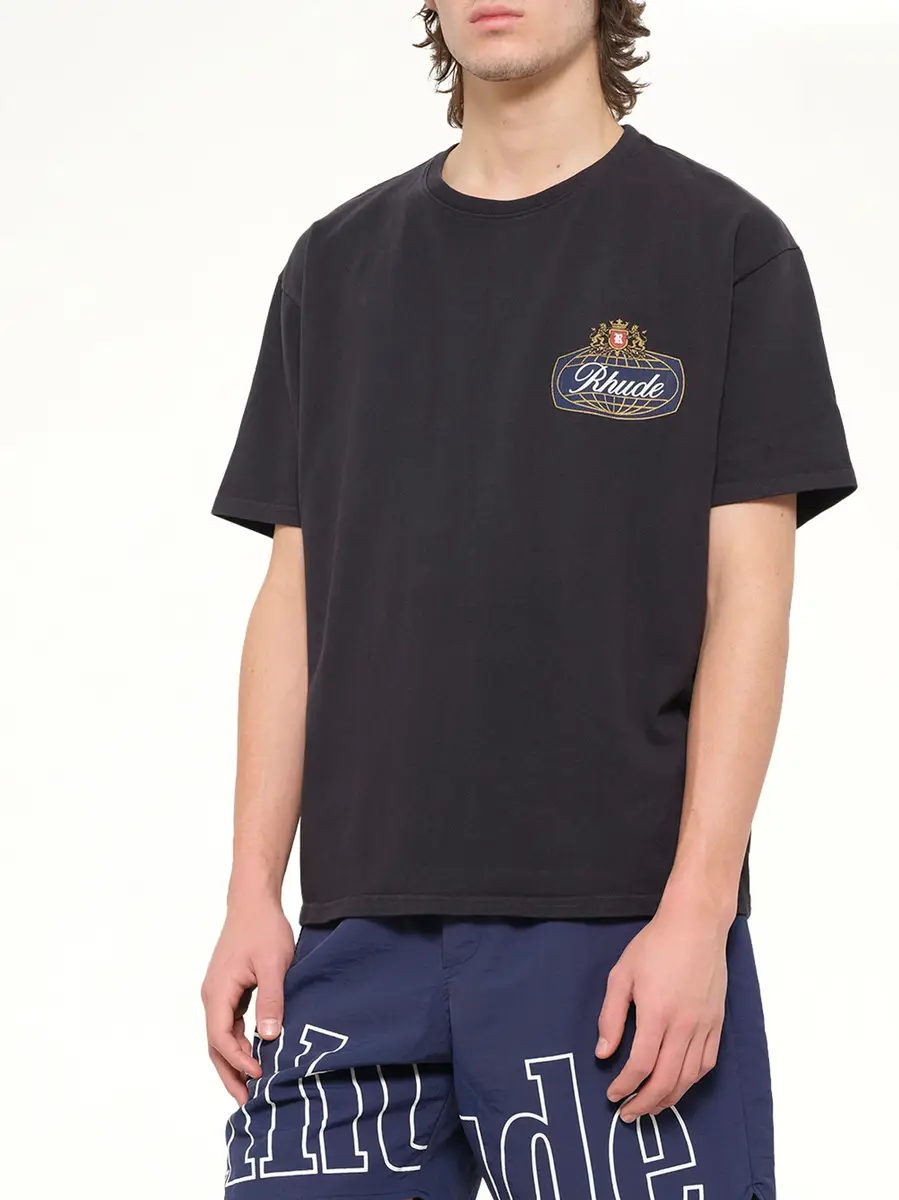 Rhude Rhude Safari Crest T-shirt in Vintage Black | Thumbnail 6