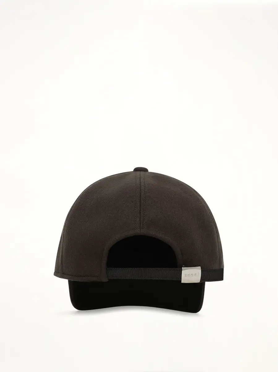 Sacai S Cap Wool Melton in Dark Khaki | Thumbnail 3 Sacai S Cap Wool Melton in Dark Khaki | Thumbnail 3