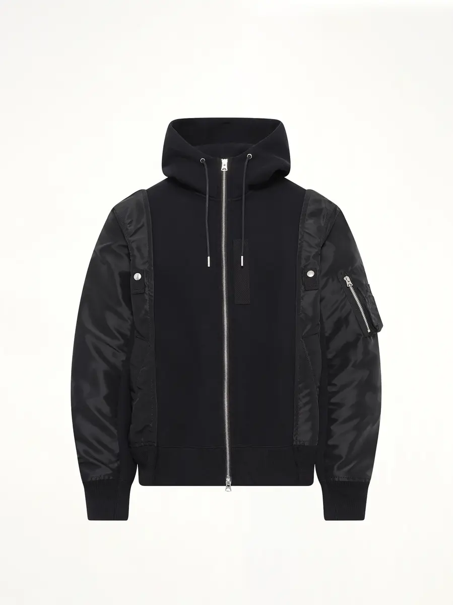 Sacai Sponge Sweat x Nylon Twill Hoodie | Thumbnail 2 Sacai Sponge Sweat x Nylon Twill Hoodie | Thumbnail 2