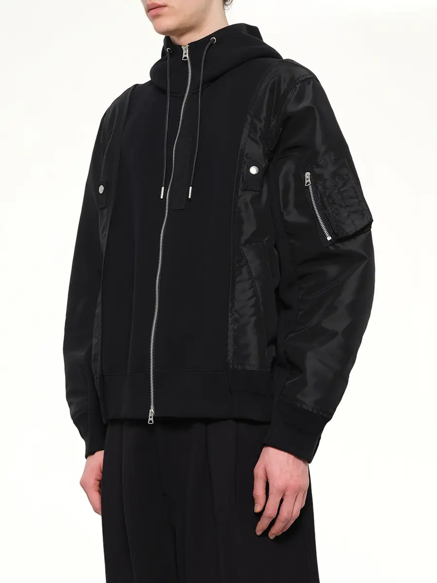 Sacai Sponge Sweat x Nylon Twill Hoodie | Thumbnail 3 Sacai Sponge Sweat x Nylon Twill Hoodie | Thumbnail 3