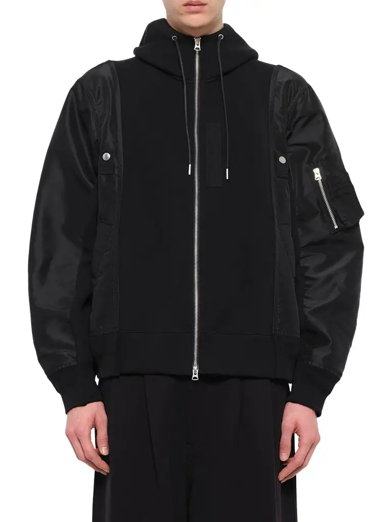 Sacai Sponge Sweat x Nylon Twill Hoodie