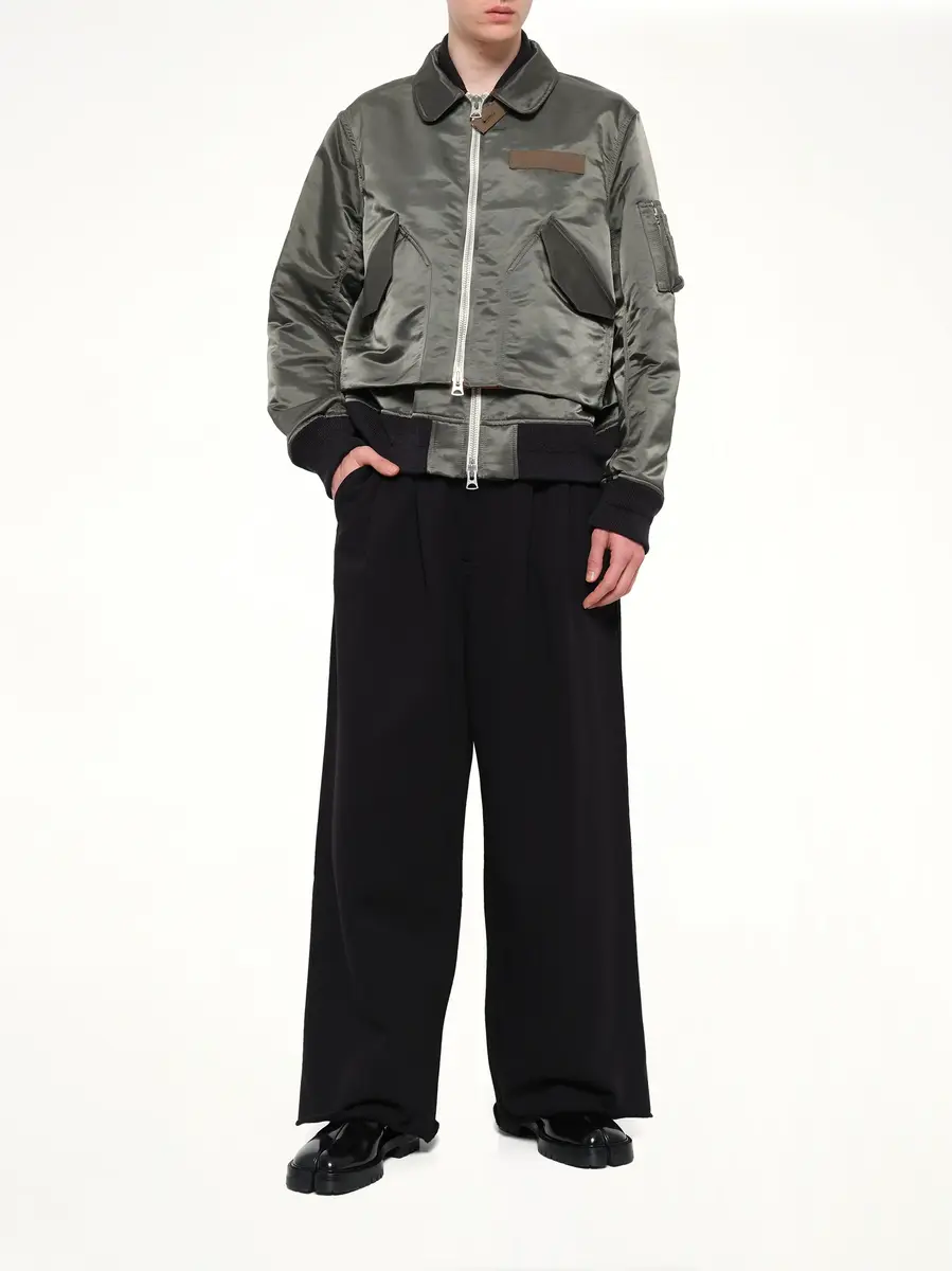 Sacai Cotton Nylon Twill Blouson in Dark Khaki | Thumbnail 4 Sacai Cotton Nylon Twill Blouson in Dark Khaki | Thumbnail 4
