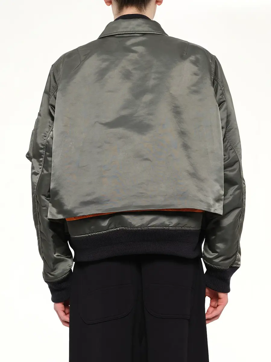 Sacai Cotton Nylon Twill Blouson in Dark Khaki | Thumbnail 5 Sacai Cotton Nylon Twill Blouson in Dark Khaki | Thumbnail 5