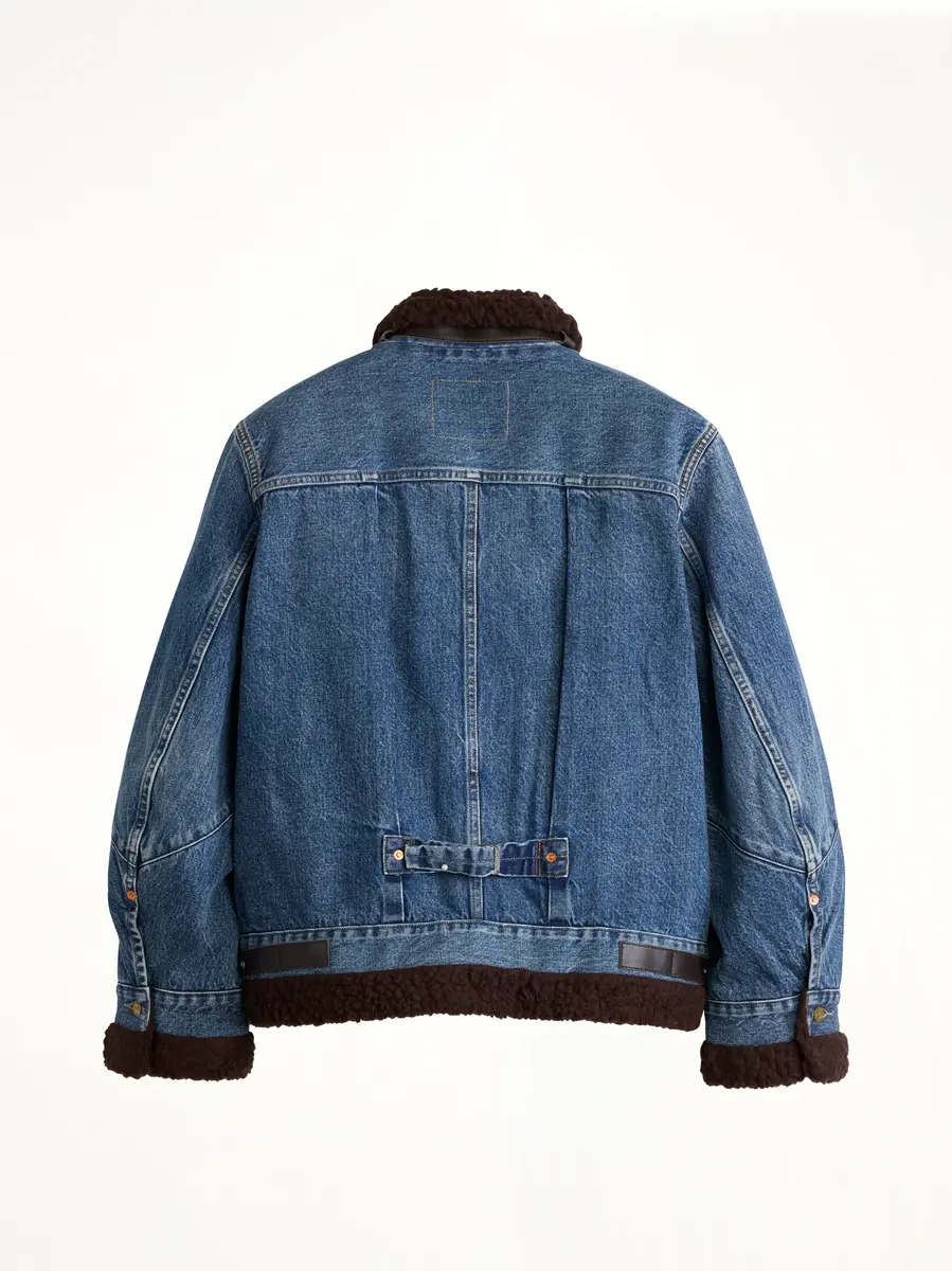 Sacai Sacai x Levi's Mens Sherpa Jacket in Washed Indigo | Thumbnail 2