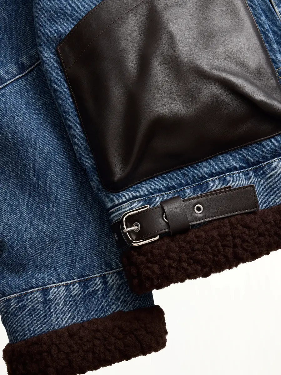Sacai Sacai x Levi's Mens Sherpa Jacket in Washed Indigo | Thumbnail 3