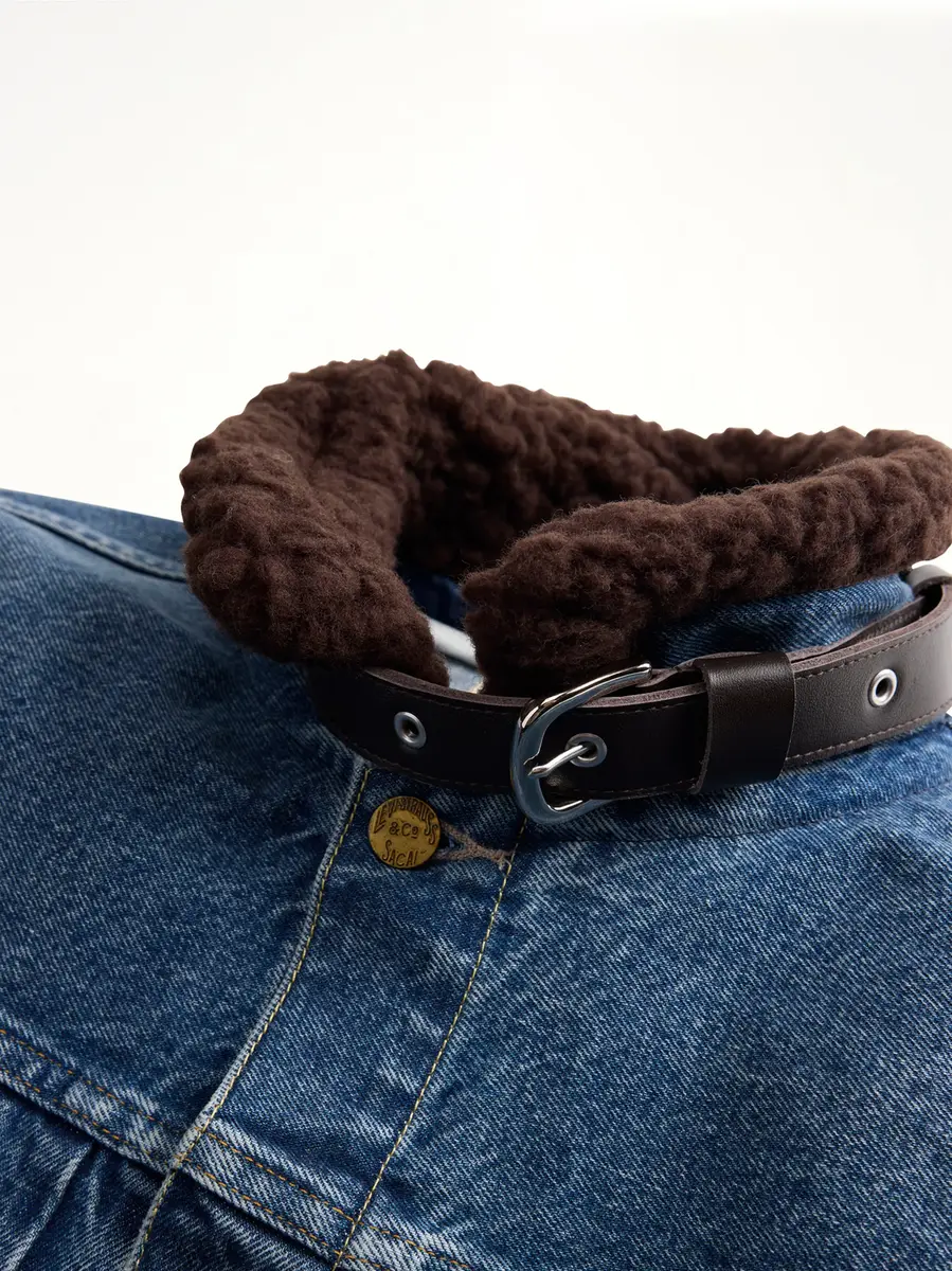 Sacai Sacai x Levi's Mens Sherpa Jacket in Washed Indigo | Thumbnail 4