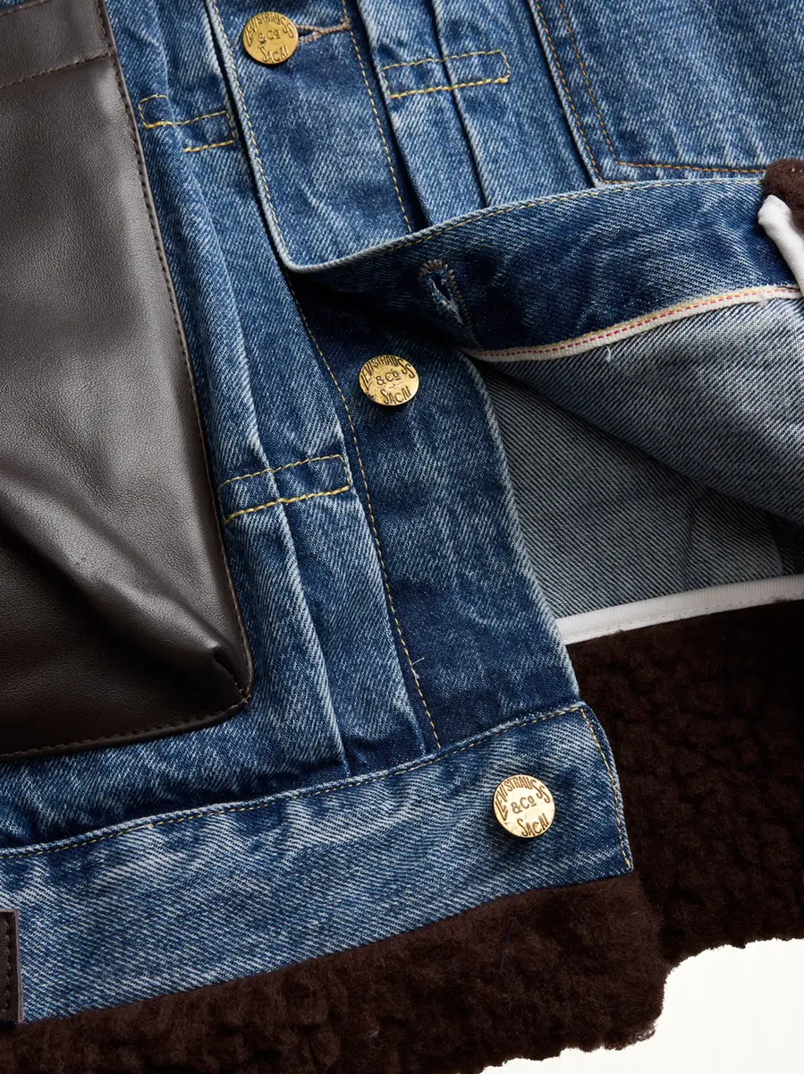 Sacai Sacai x Levi's Mens Sherpa Jacket in Washed Indigo | Thumbnail 5