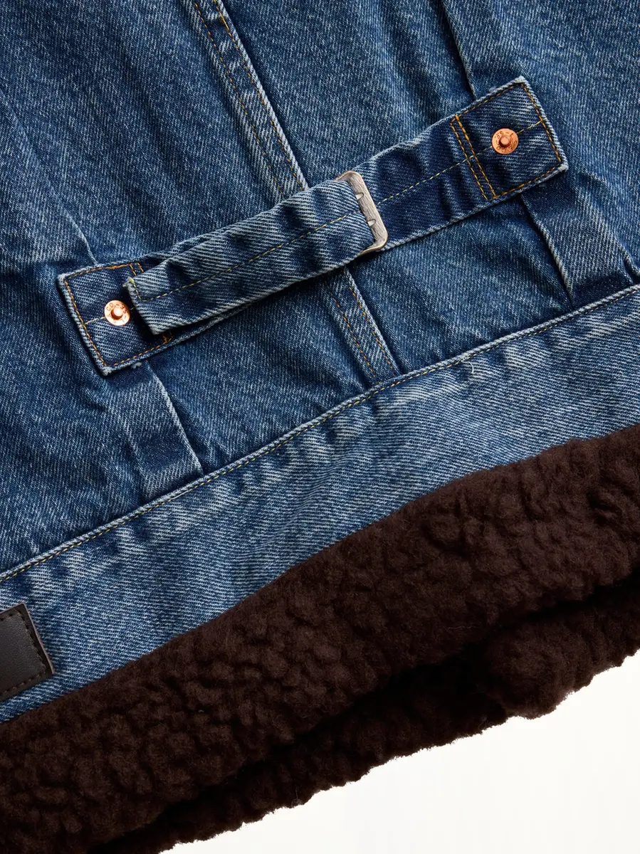 Sacai Sacai x Levi's Mens Sherpa Jacket in Washed Indigo | Thumbnail 6