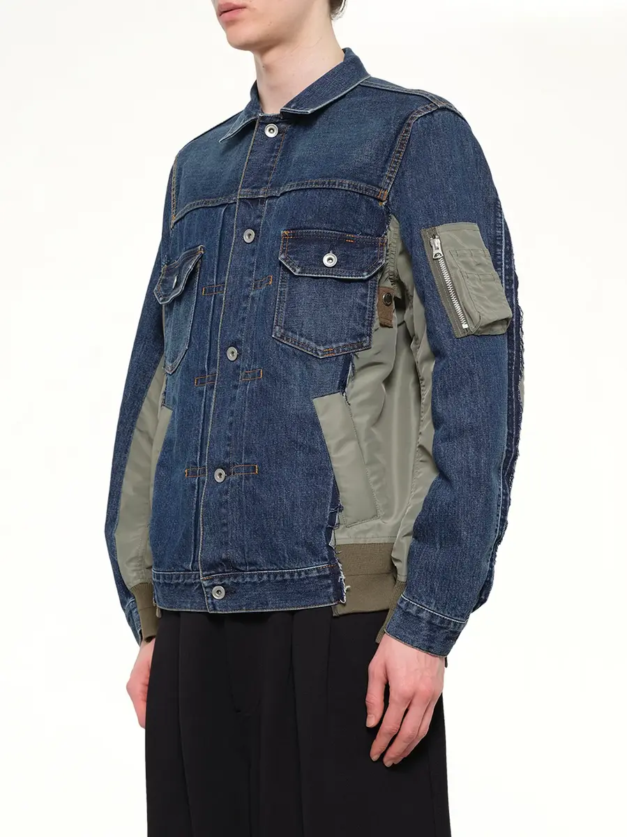 Sacai Denim x Nylon Twill Jacket | Thumbnail 3 Sacai Denim x Nylon Twill Jacket | Thumbnail 3