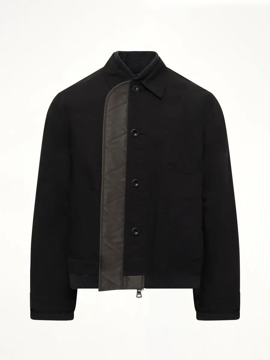 Sacai Nylon Twill x Rip Stop Reversible Blouson in Black/dark Khaki | Thumbnail 2