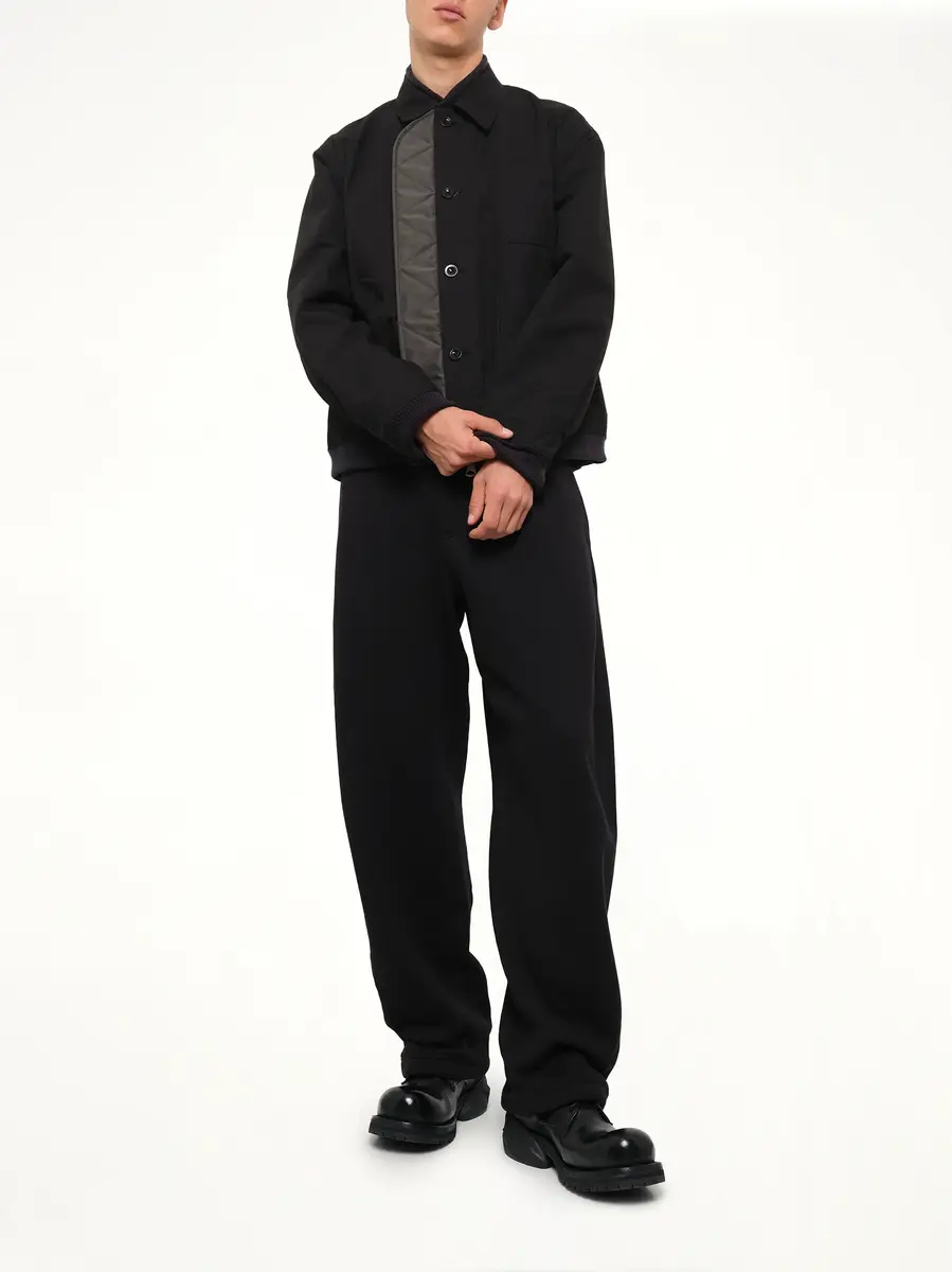 Sacai Nylon Twill x Rip Stop Reversible Blouson in Black/dark Khaki | Thumbnail 4