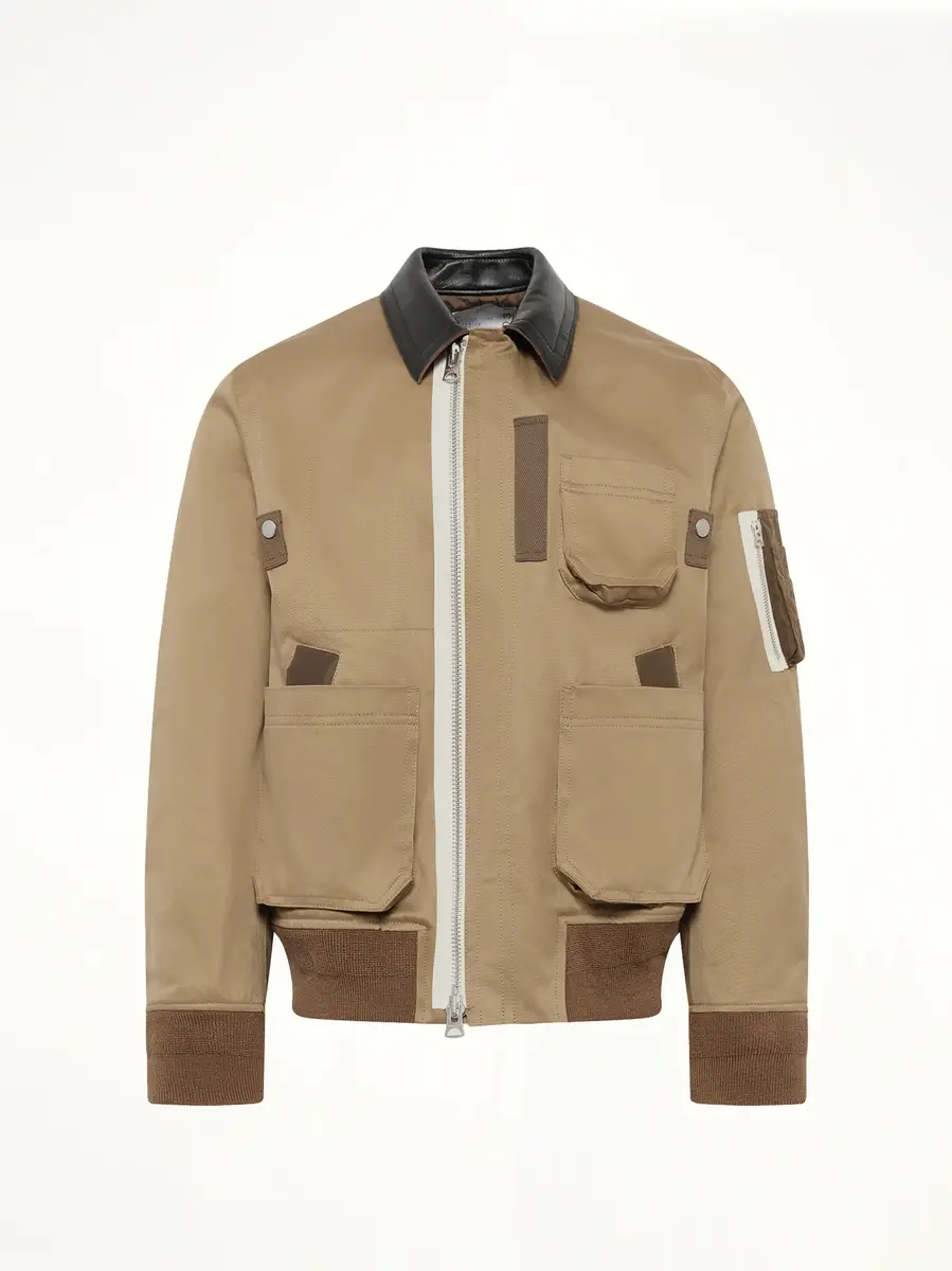 Sacai Cotton Chino Blouson in Dark Beige | Thumbnail 2 Sacai Cotton Chino Blouson in Dark Beige | Thumbnail 2