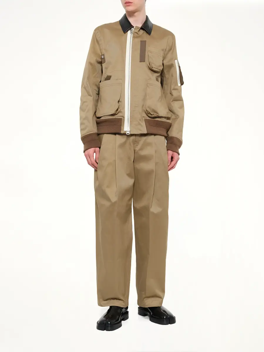 Sacai Cotton Chino Blouson in Dark Beige | Thumbnail 4 Sacai Cotton Chino Blouson in Dark Beige | Thumbnail 4