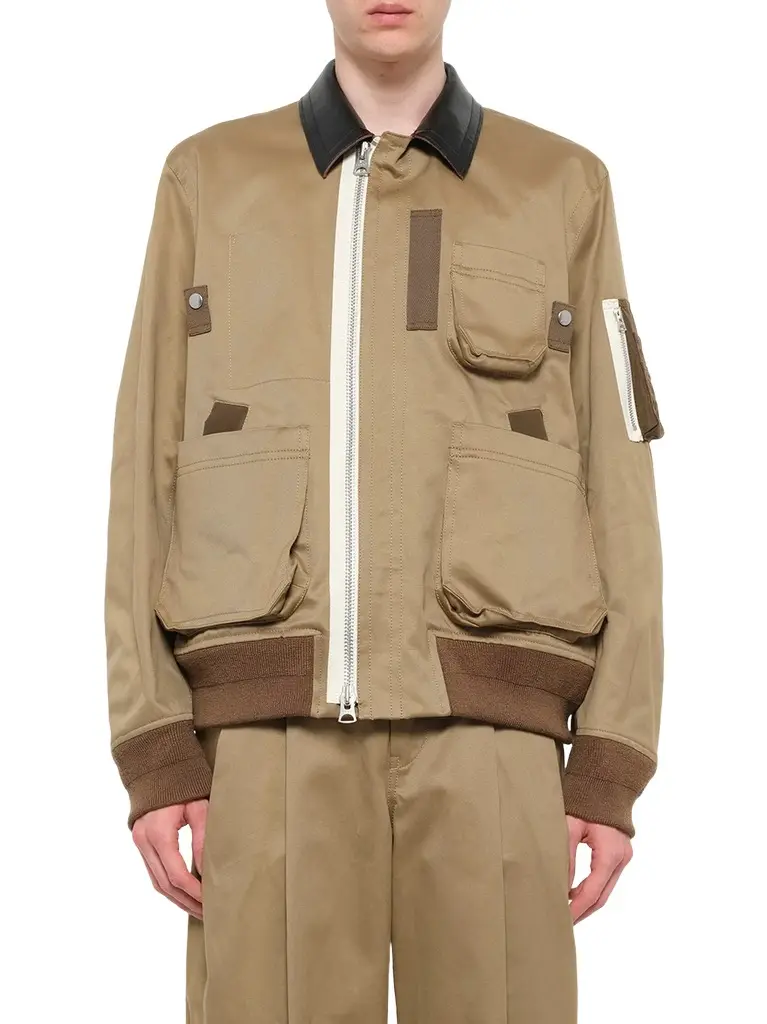 Cotton Chino Blouson in Dark Beige Cotton Chino Blouson in Dark Beige