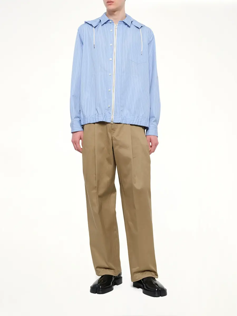 Sacai Poplin Hoodie in Light Blue Stripe | Thumbnail 4 Sacai Poplin Hoodie in Light Blue Stripe | Thumbnail 4