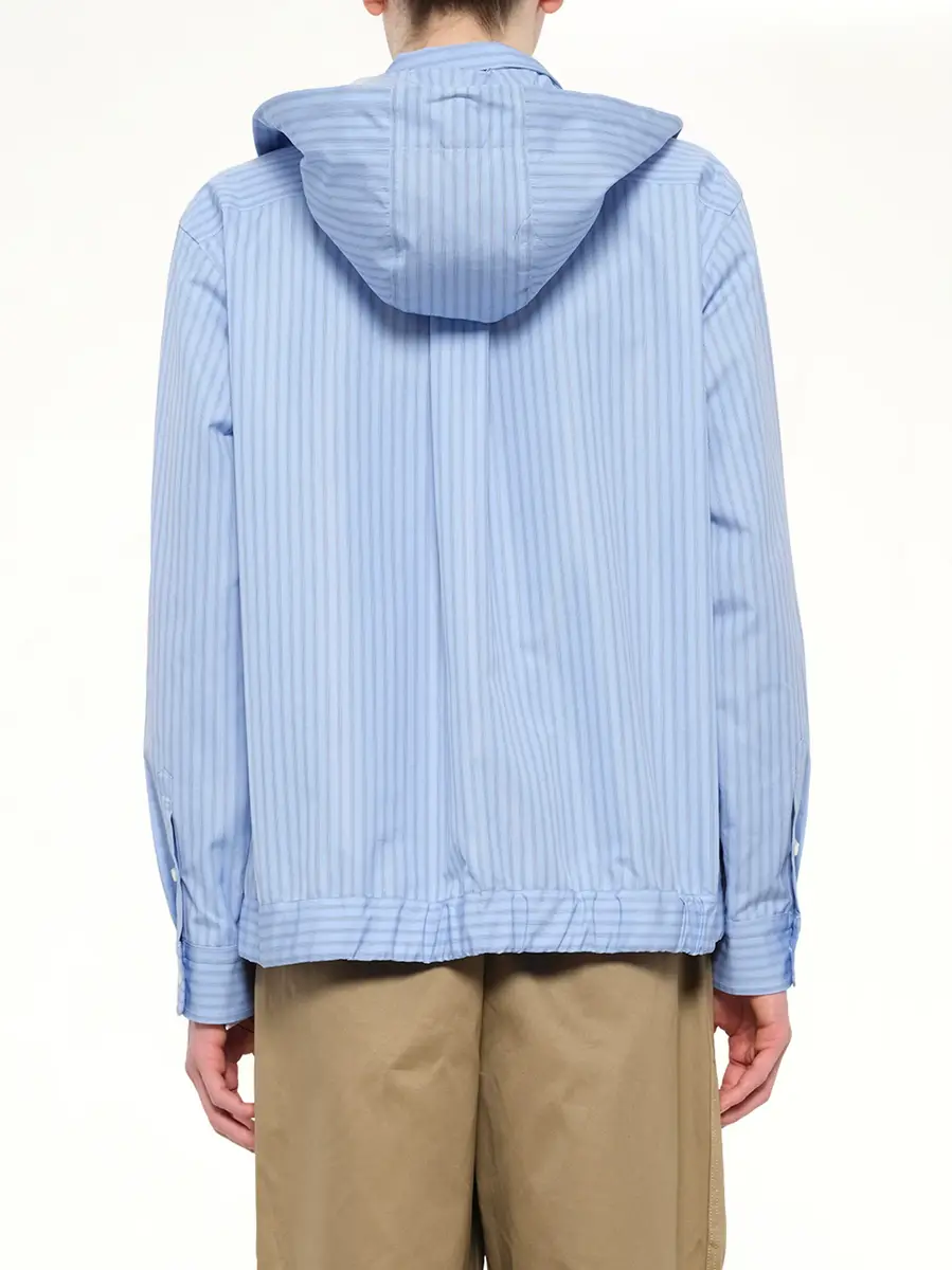 Sacai Poplin Hoodie in Light Blue Stripe | Thumbnail 5 Sacai Poplin Hoodie in Light Blue Stripe | Thumbnail 5
