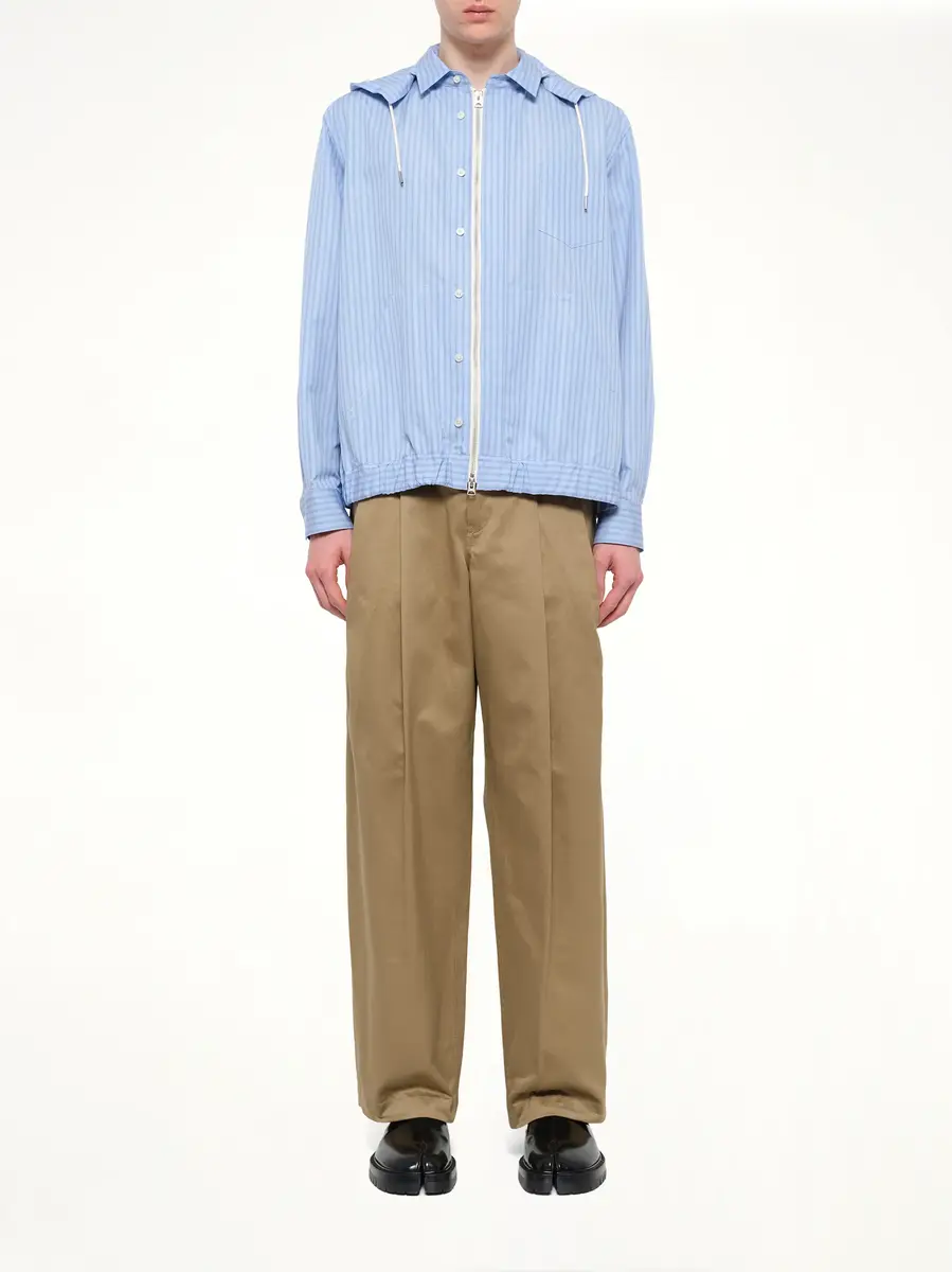 Sacai Poplin Hoodie in Light Blue Stripe | Thumbnail 7 Sacai Poplin Hoodie in Light Blue Stripe | Thumbnail 7