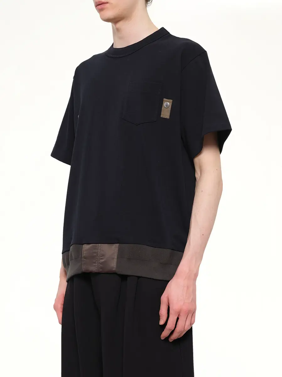 Sacai Cotton Jersey T-shirt in Navy/dark Khaki | Thumbnail 3 Sacai Cotton Jersey T-shirt in Navy/dark Khaki | Thumbnail 3