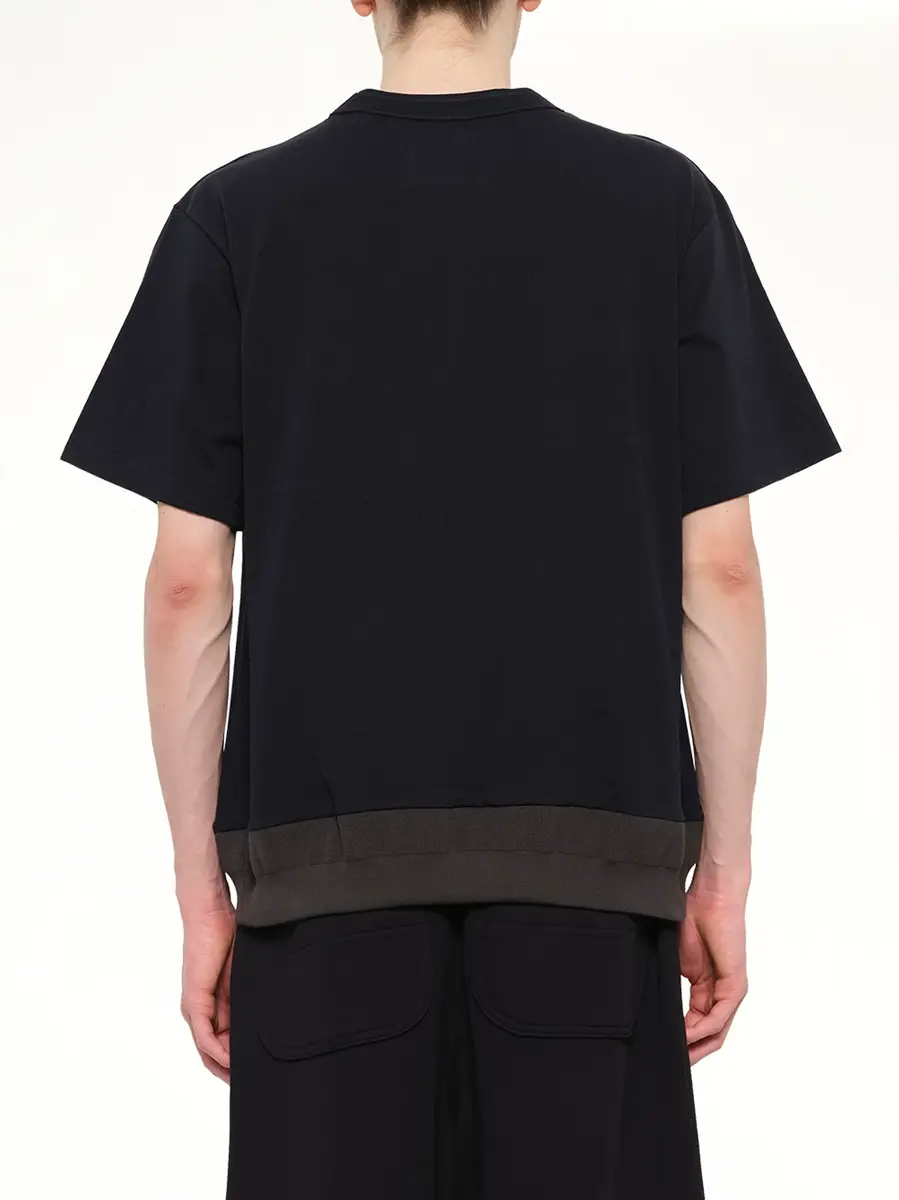 Sacai Cotton Jersey T-shirt in Navy/dark Khaki | Thumbnail 5 Sacai Cotton Jersey T-shirt in Navy/dark Khaki | Thumbnail 5