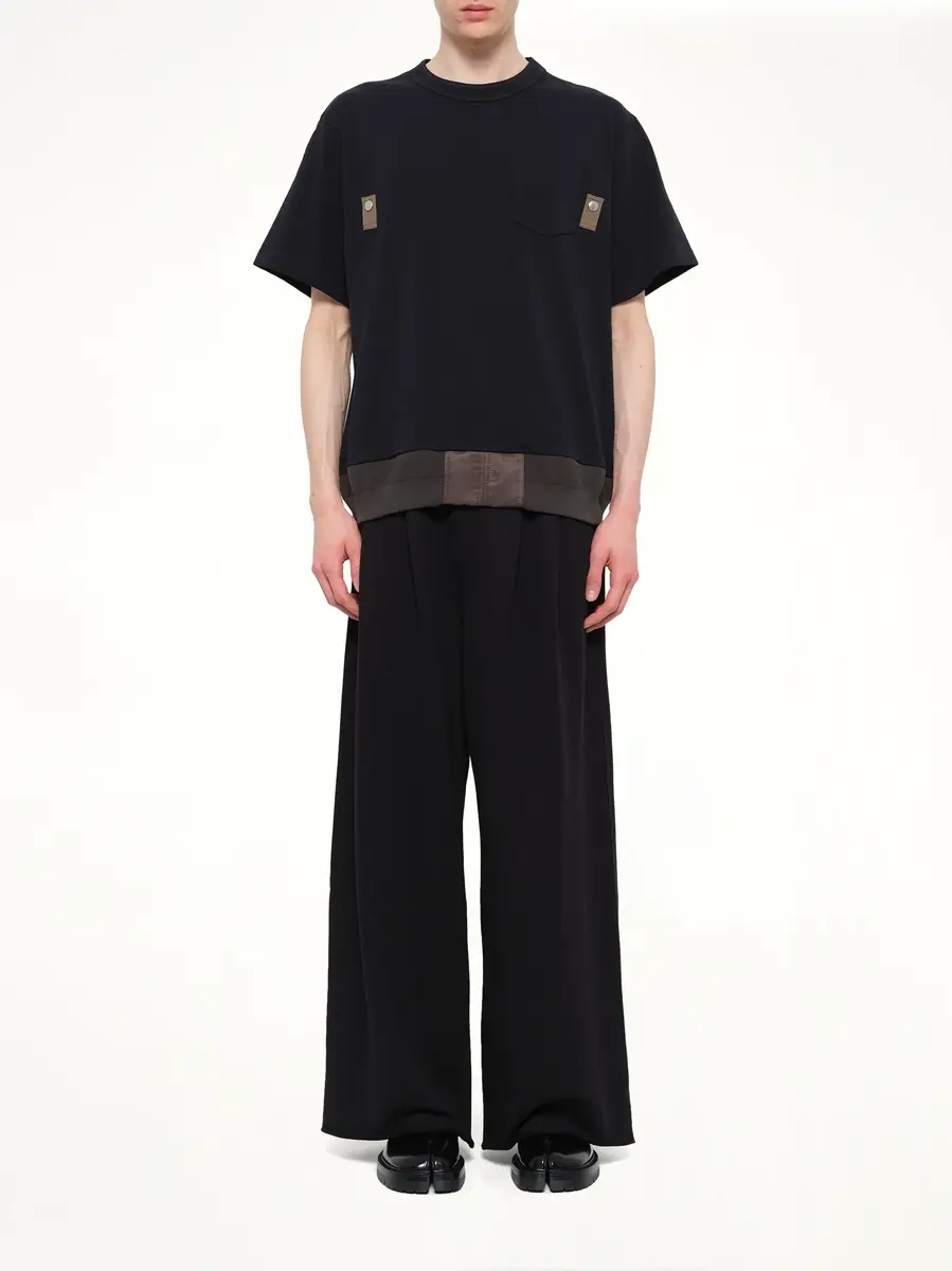 Sacai Cotton Jersey T-shirt in Navy/dark Khaki | Thumbnail 7 Sacai Cotton Jersey T-shirt in Navy/dark Khaki | Thumbnail 7
