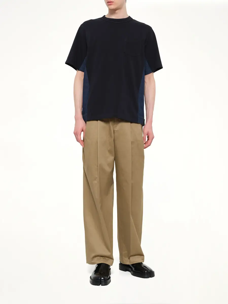 Sacai Denim x Cotton Jersey T-shirt in Navy/blue | Thumbnail 4 Sacai Denim x Cotton Jersey T-shirt in Navy/blue | Thumbnail 4