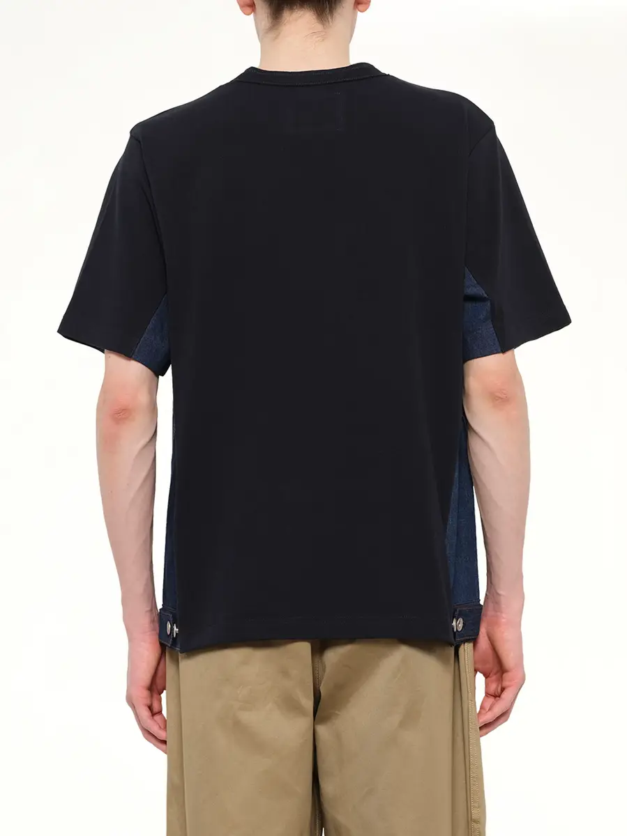 Sacai Denim x Cotton Jersey T-shirt in Navy/blue | Thumbnail 5 Sacai Denim x Cotton Jersey T-shirt in Navy/blue | Thumbnail 5