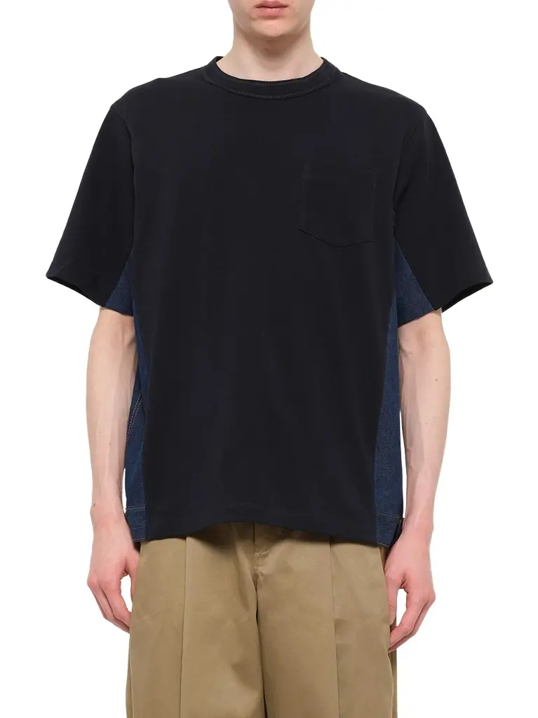Denim x Cotton Jersey T-shirt in Navy/blue Denim x Cotton Jersey T-shirt in Navy/blue