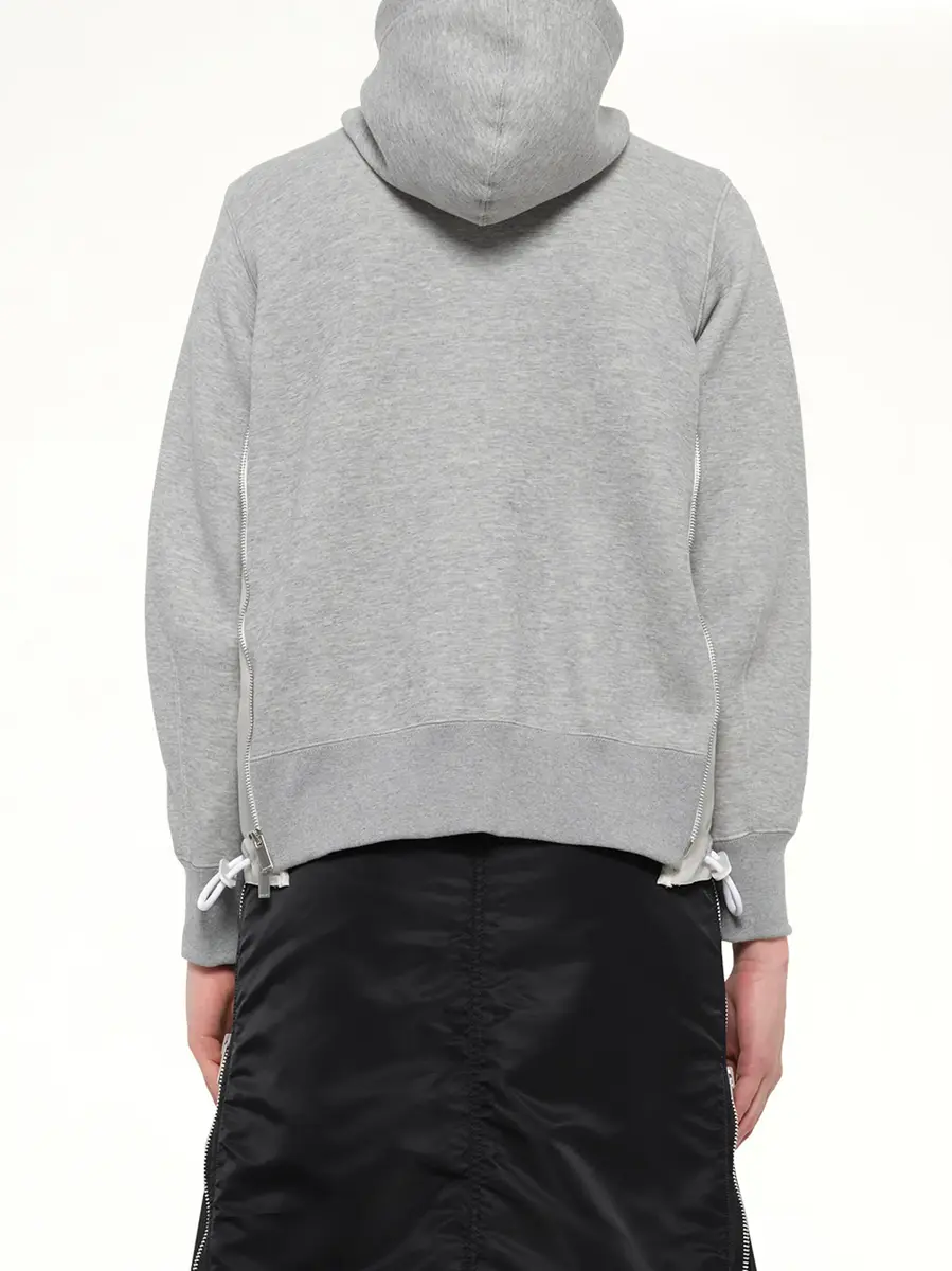 Sacai Sponge Sweat x Nylon Twill Hoodie in Light Gray | Thumbnail 5 Sacai Sponge Sweat x Nylon Twill Hoodie in Light Gray | Thumbnail 5