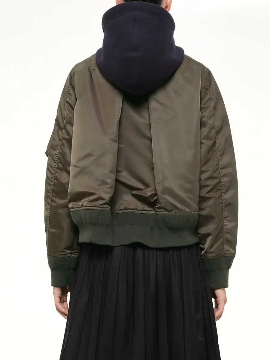 Sacai Sponge Sweat Zip Hoodie in Navy/dark Khaki | Thumbnail 5 Sacai Sponge Sweat Zip Hoodie in Navy/dark Khaki | Thumbnail 5