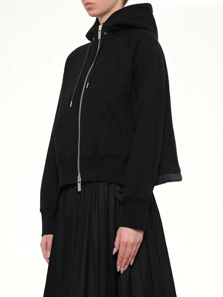 Sacai Cotton Jersey Zip Hoodie | Thumbnail 3 Sacai Cotton Jersey Zip Hoodie | Thumbnail 3