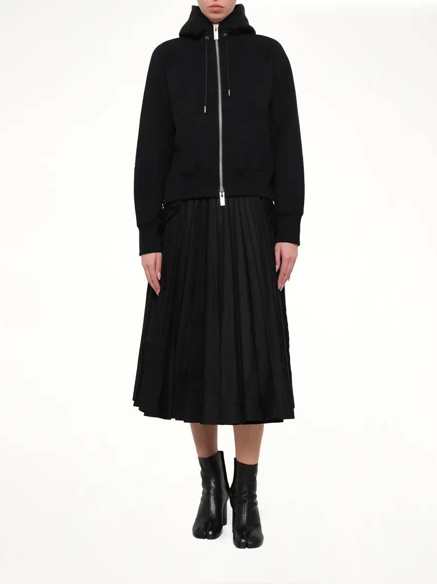 Sacai Cotton Jersey Zip Hoodie | Thumbnail 4 Sacai Cotton Jersey Zip Hoodie | Thumbnail 4