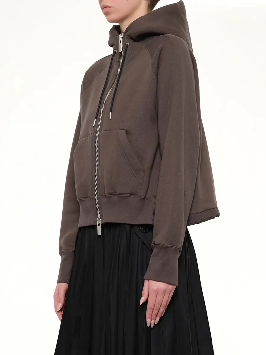 Sacai Cotton Jersey Zip Hoodie | Thumbnail 3 Sacai Cotton Jersey Zip Hoodie | Thumbnail 3