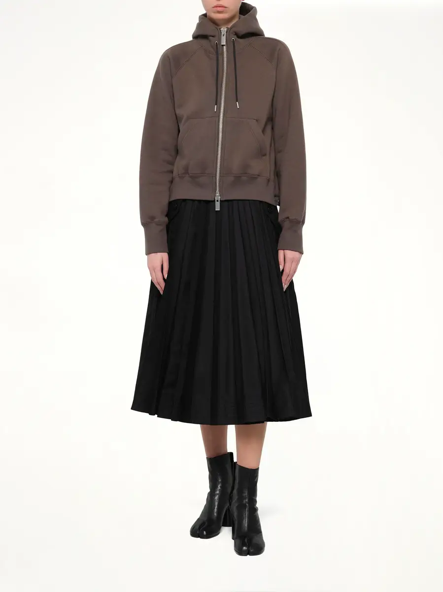 Sacai Cotton Jersey Zip Hoodie | Thumbnail 4 Sacai Cotton Jersey Zip Hoodie | Thumbnail 4