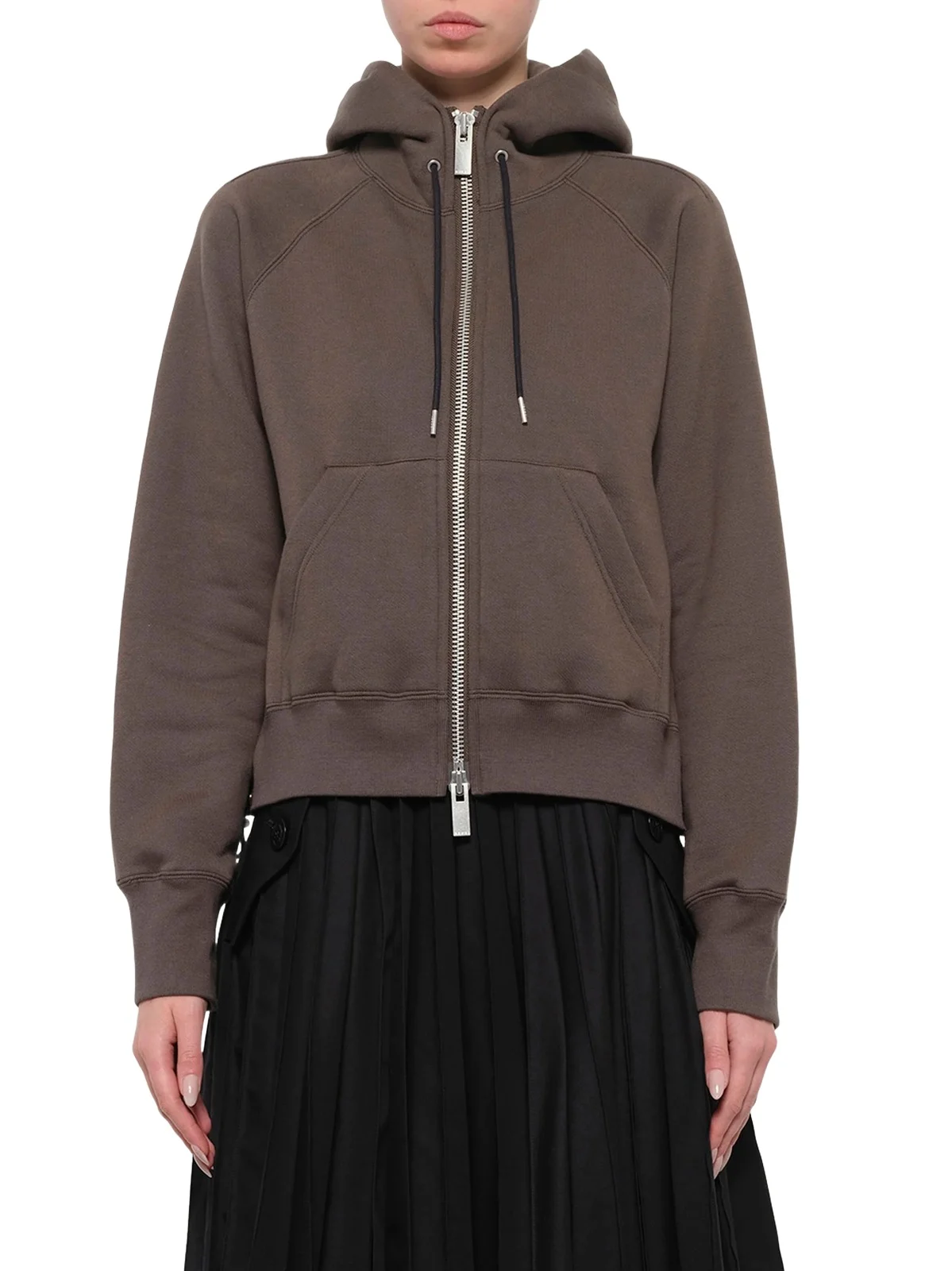 Sacai Cotton Jersey Zip Hoodie