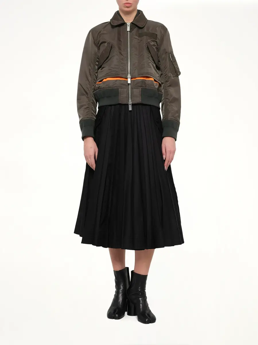 Sacai Nylon Twill Blouson in Dark Khaki | Thumbnail 4 Sacai Nylon Twill Blouson in Dark Khaki | Thumbnail 4