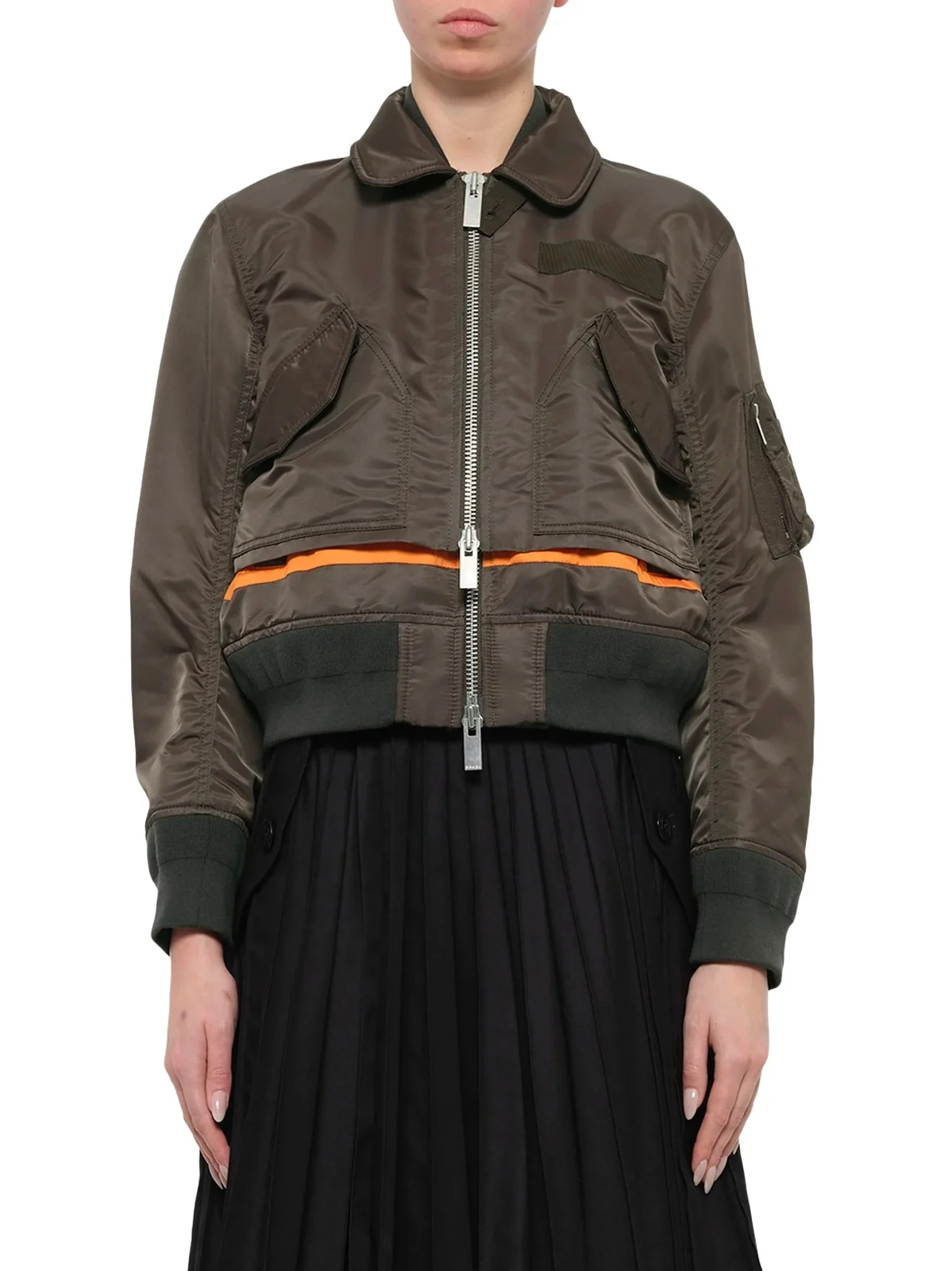 Sacai Nylon Twill Blouson in Dark Khaki