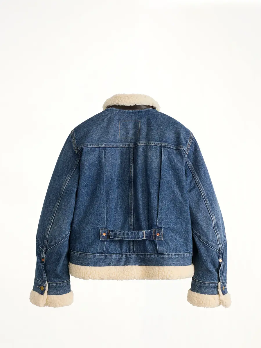 Sacai Sacai x Levi's Womens Sherpa Denim Jacket in Washed Indigo | Thumbnail 2 Sacai Sacai x Levi's Womens Sherpa Denim Jacket in Washed Indigo | Thumbnail 2