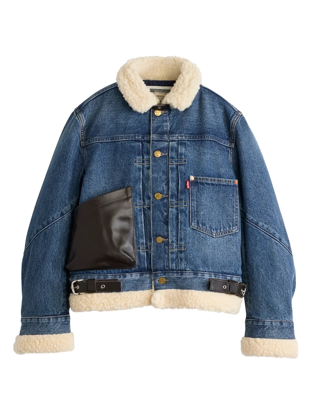 Sacai Sacai x Levi's Womens Sherpa Denim Jacket in Washed Indigo