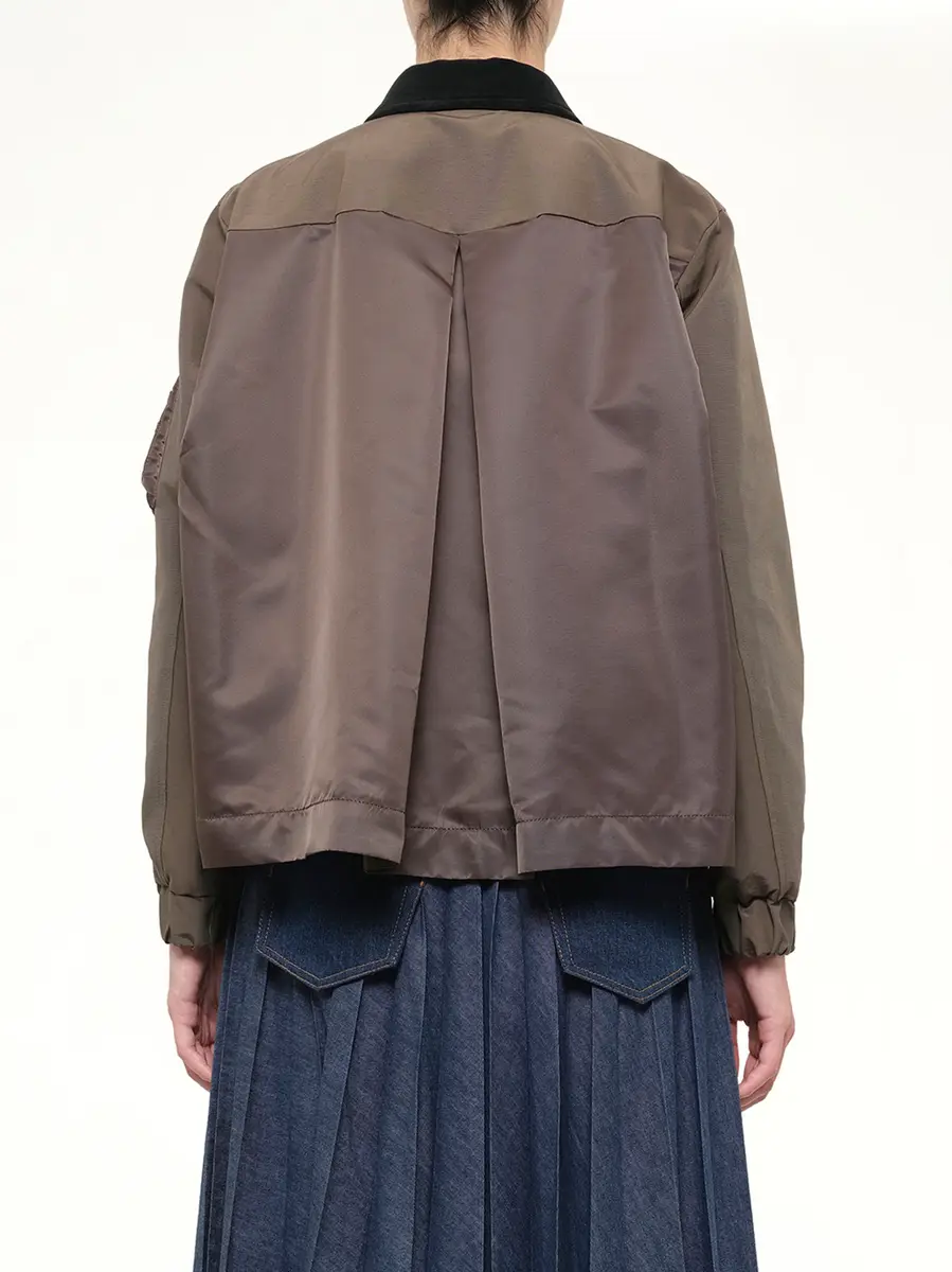 Sacai Grosgrain Bonding Blouson in Brown/dark Khaki | Thumbnail 5 Sacai Grosgrain Bonding Blouson in Brown/dark Khaki | Thumbnail 5