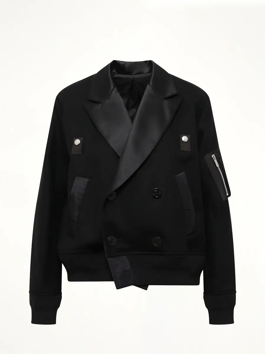 Sacai Wool Flannel x Nylon Twill Jacket | Thumbnail 2 Sacai Wool Flannel x Nylon Twill Jacket | Thumbnail 2