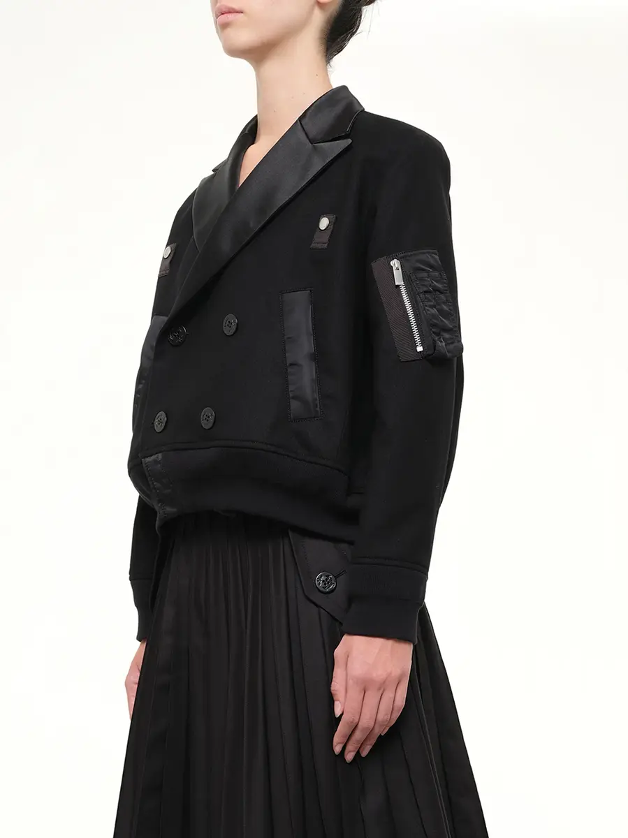 Sacai Wool Flannel x Nylon Twill Jacket | Thumbnail 3 Sacai Wool Flannel x Nylon Twill Jacket | Thumbnail 3