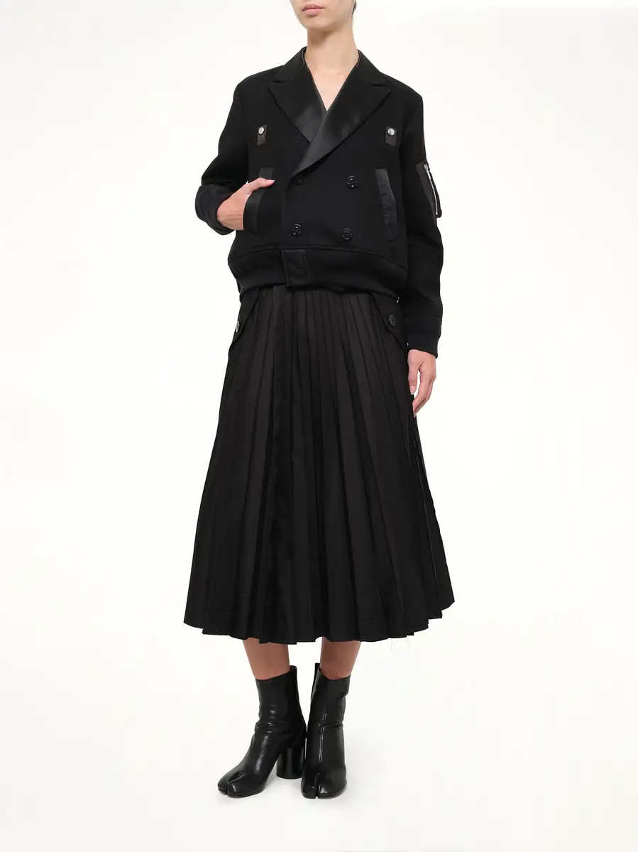 Sacai Wool Flannel x Nylon Twill Jacket | Thumbnail 4 Sacai Wool Flannel x Nylon Twill Jacket | Thumbnail 4